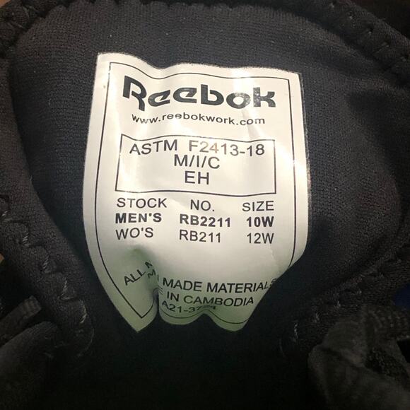 Reebok Men’s Astroride Athletic Work Shoe in Black and Dark Gray Size 10W - Picture 16 of 16